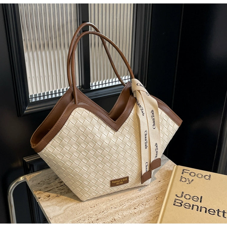 Fancy Western Style Large Capacity Bag Female 2024 New Arrival Autumn Springtide Flow Woven Shoulder Bag Commuter Tote