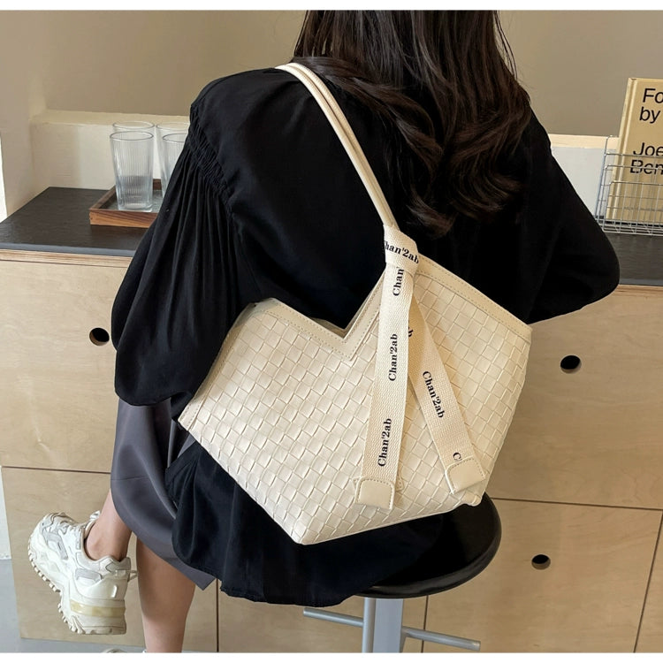 Fancy Western Style Large Capacity Bag Female 2024 New Arrival Autumn Springtide Flow Woven Shoulder Bag Commuter Tote
