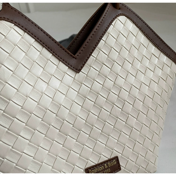 Fancy Western Style Large Capacity Bag Female 2024 New Arrival Autumn Springtide Flow Woven Shoulder Bag Commuter Tote
