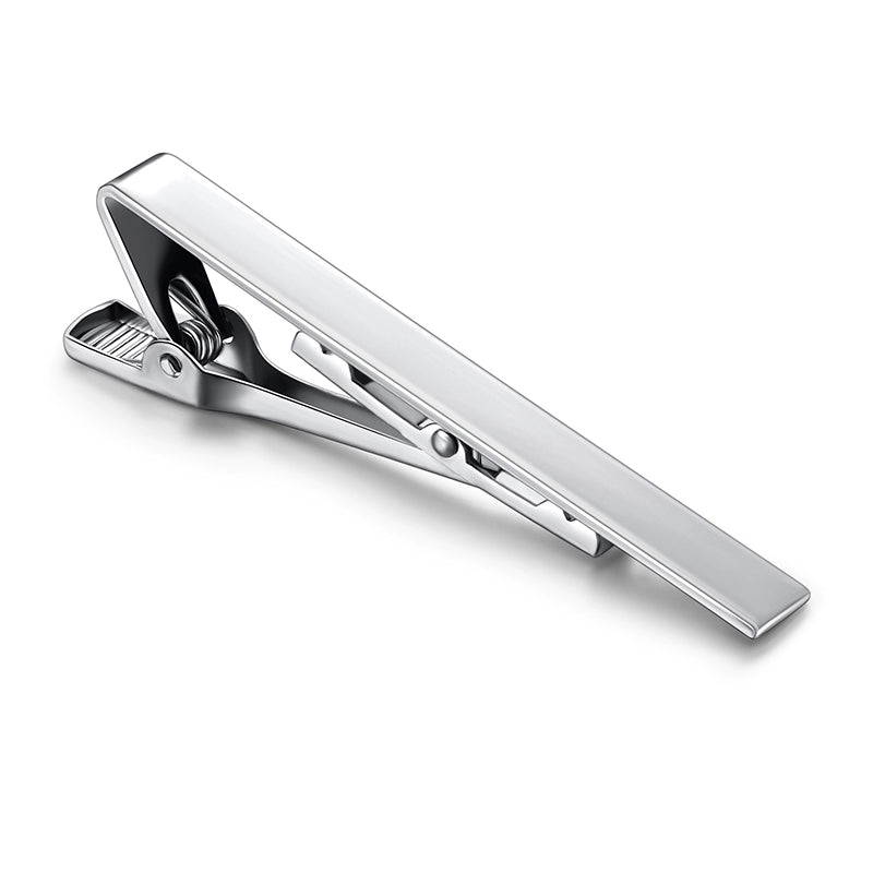 Tie Clip Men's Professional Security Simple British Style Temperament Accessories Men's Business Formal Metal Silver Clip Accessories