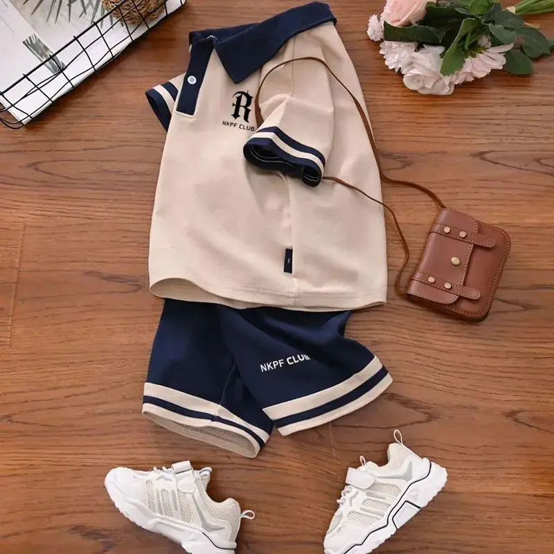 Summer Kids Boys Clothes Sets School Short Sleeve Polo T-Shirt + Short Pants 2PCS Sport Kids Clothing Children Outfits 3-12 Year