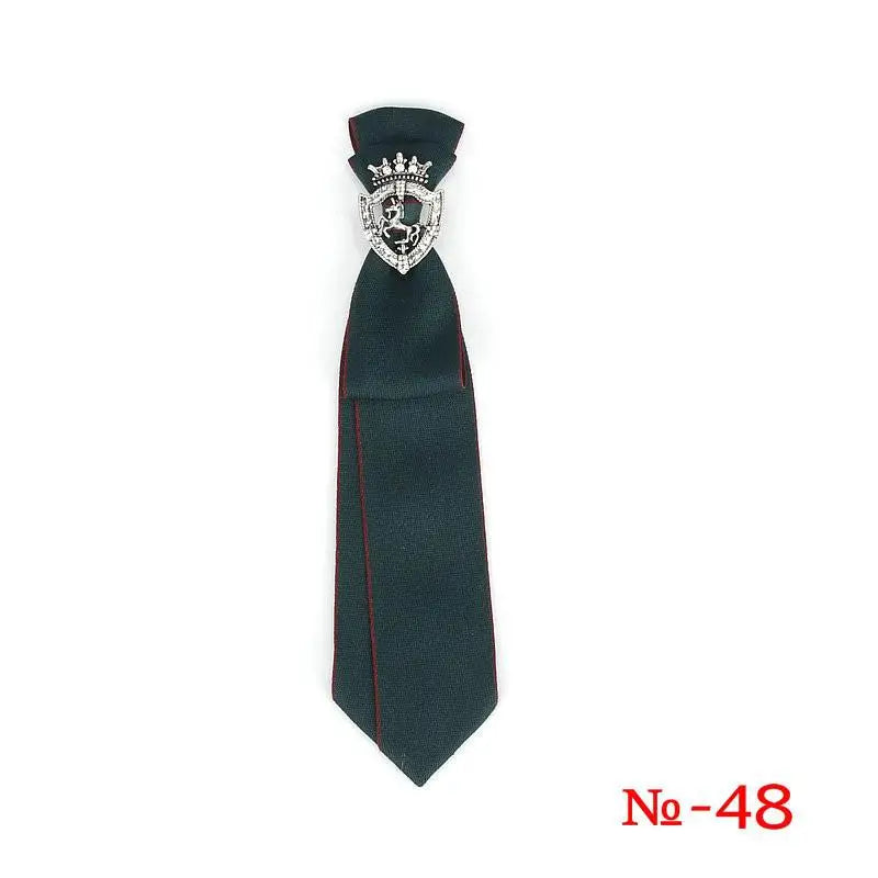 Retro Fabric Ribbon Rhinestone Black Bow Tie Collar Bowkont Cravat School Girl Boys Gifts for Women Clothing Jewelry Accessories