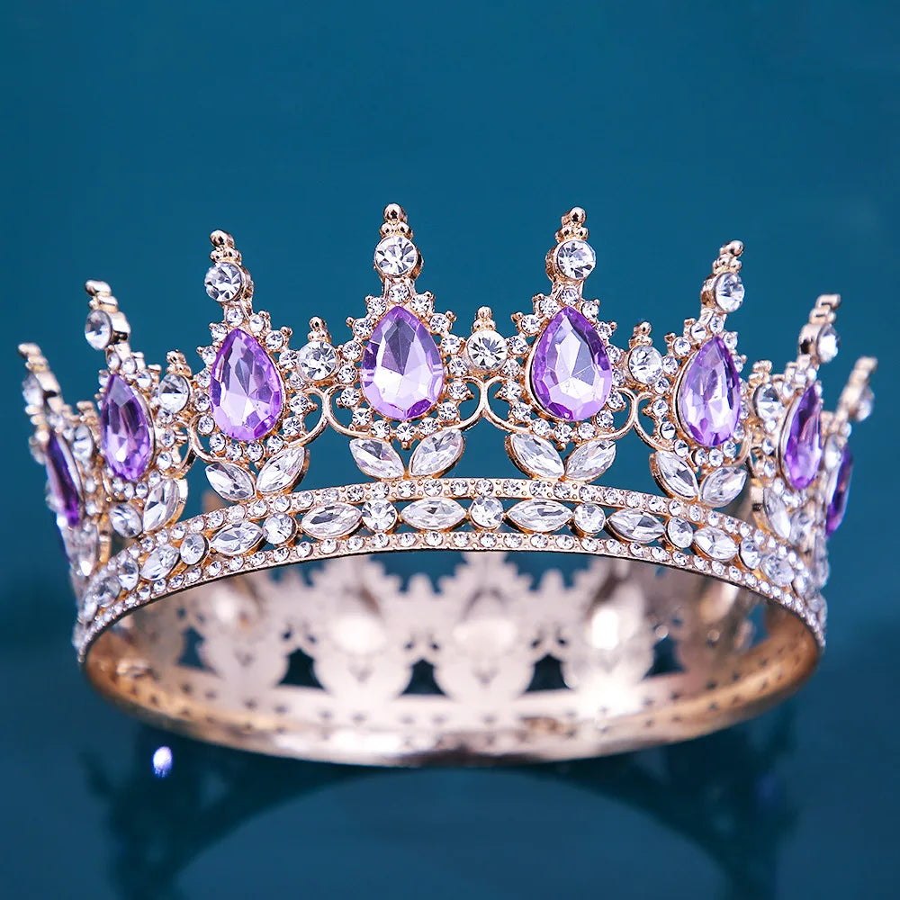 Baroque Crystal Tiaras And Crowns Rhinestone Prom Diadem Headband Crown Bridal Wedding Hair Accessories Jewelry Crown Tiara Gift