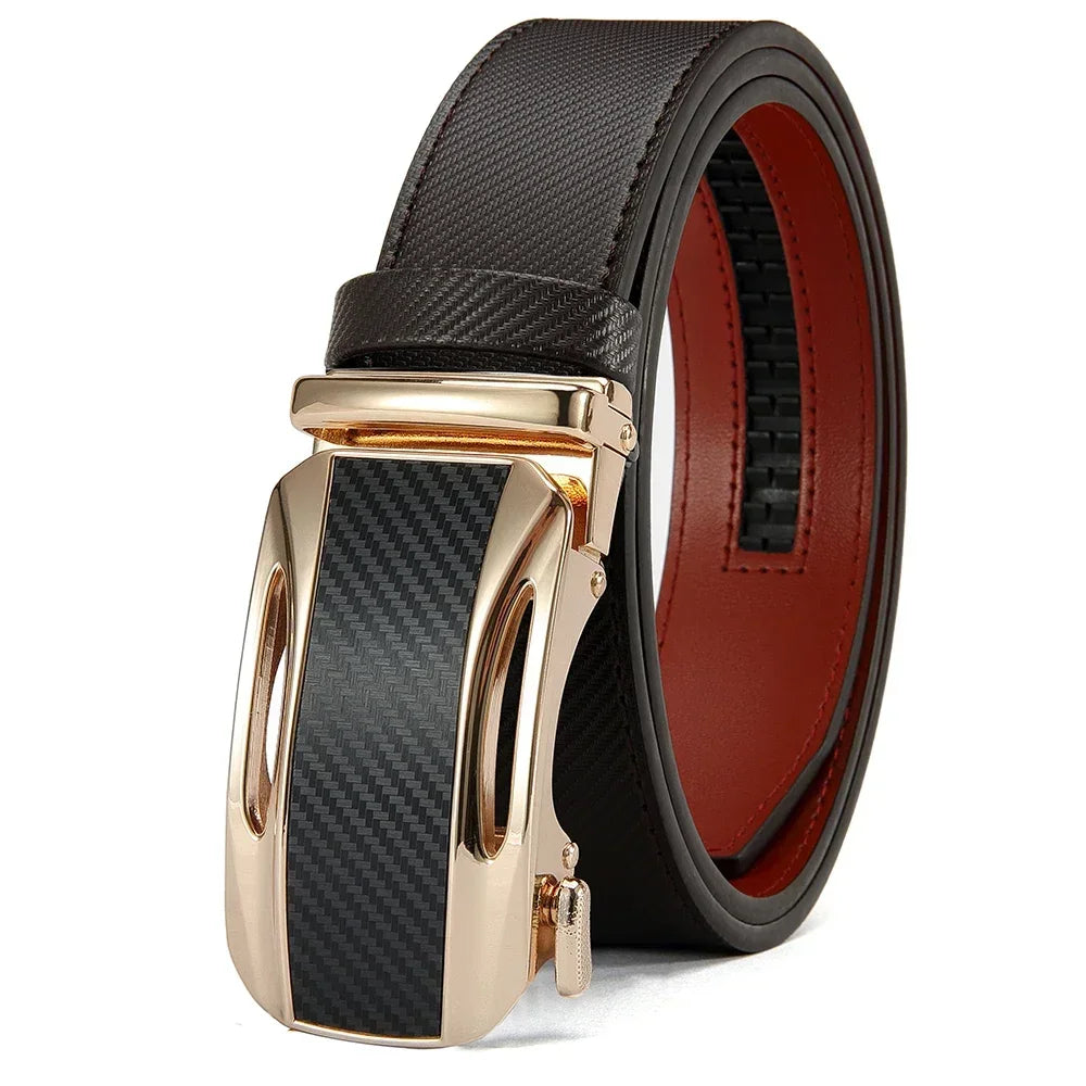 Men Belts Genuine Leather Luxury Famous Brand Belt Automatic Buckle Leather Mens Belt New Fashion Jeans Office Work Casual Belt