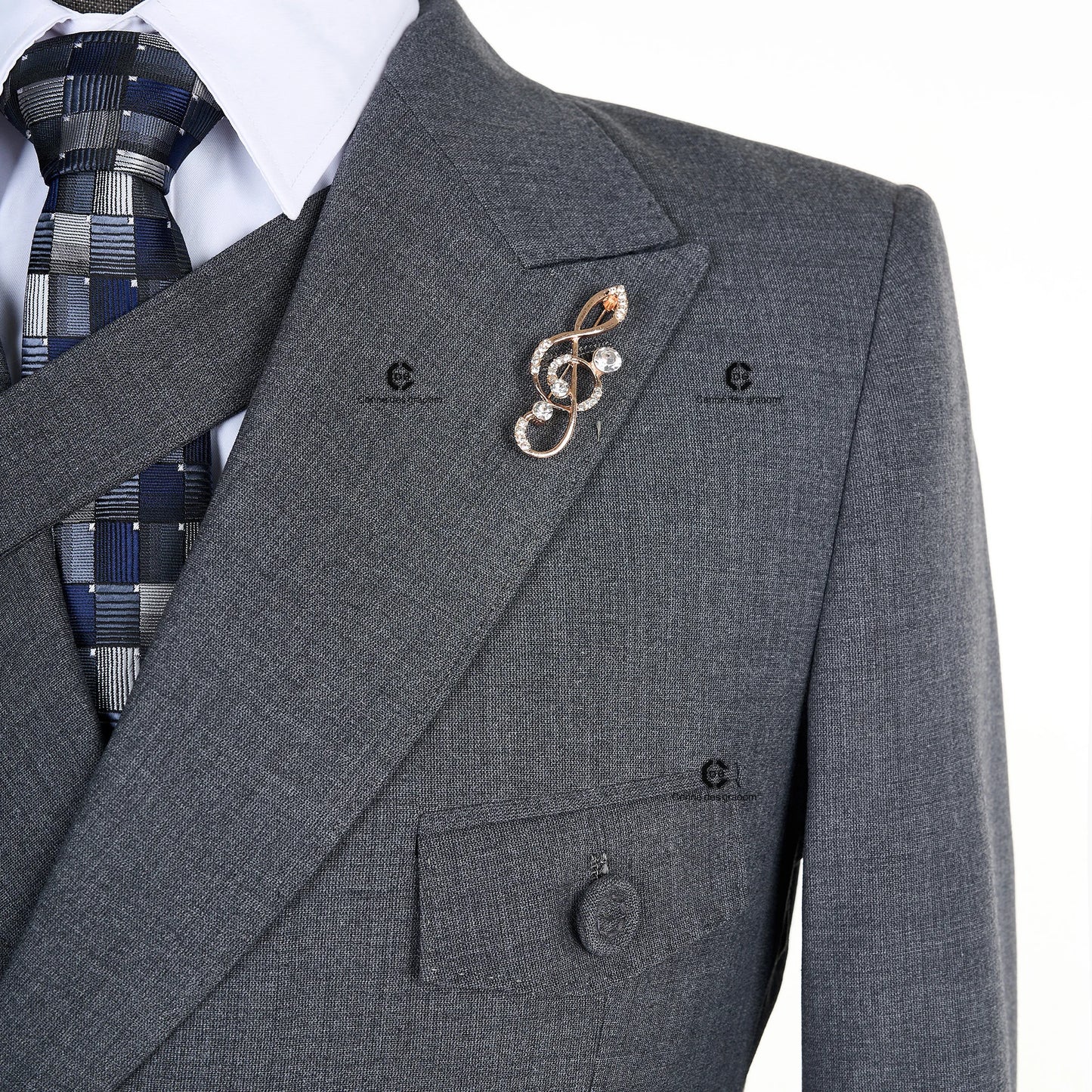 Cenne Des Graoom 2024 New Elegant Grey Suits for Men Double Breasted Hand Sewn Buttons 2 Pieces Set High Quality Wedding Party