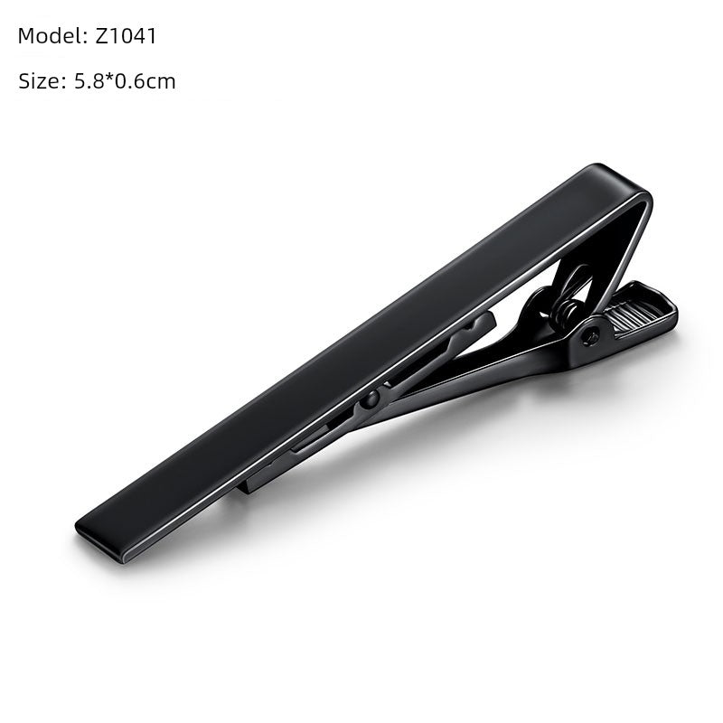 Tie Clip Male Minimalist Silver Fashion Formal Wear All-Match Tie Clip Sub Neckline Clip Laser Sculpture Laser Company Logo