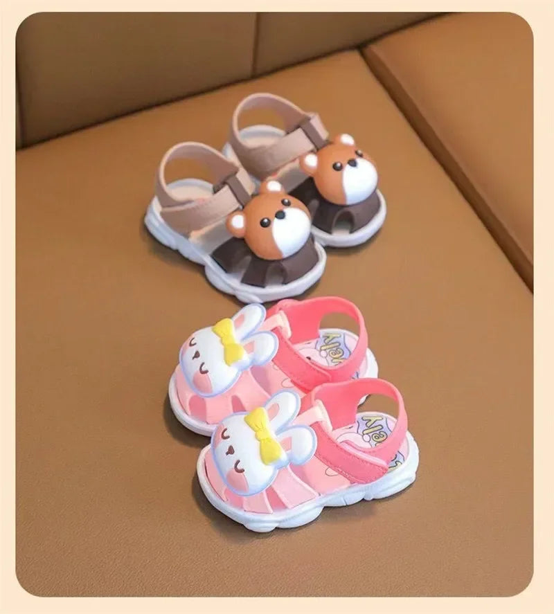 High Quality Comfortable Breathable Baby Children Outdoor Sandals Simple Versatile Cute Cartoon Boys Girls Infants Walking Shoes
