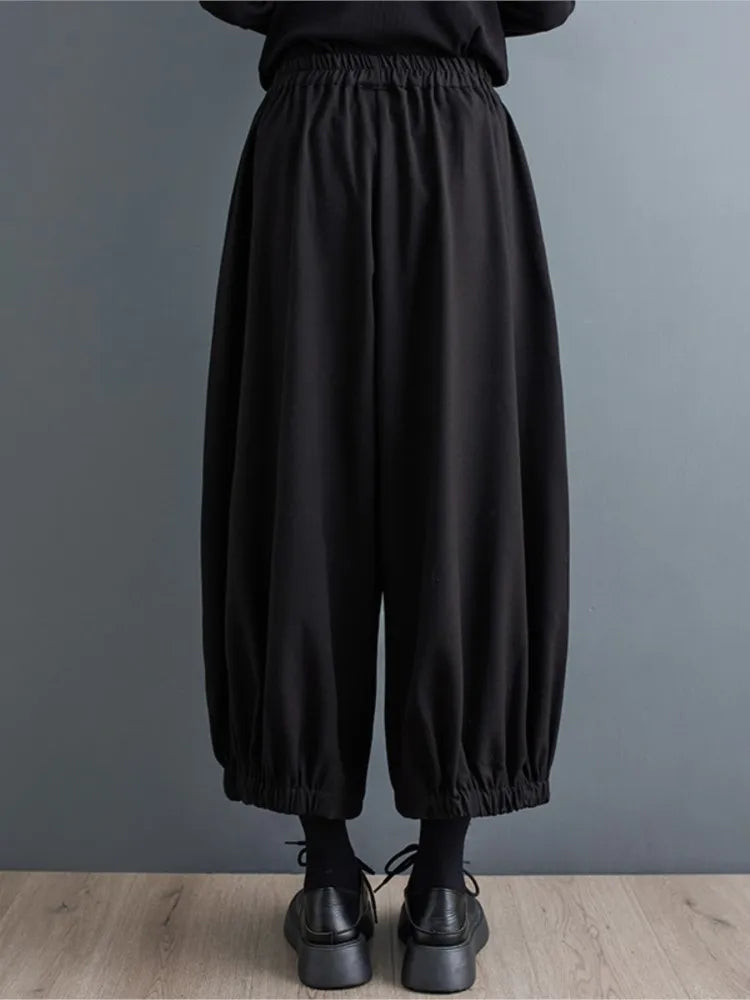 Oversized Autumn Winter New Wide Leg Pant Women Casual Loose Ladies Trousers Pleated Fashion High Waist Woman Lantern Pants 2023