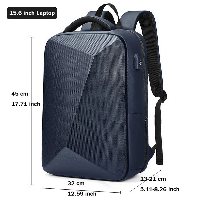 Swiss Men‘s 15.6 Inch Laptop Backpack Expandable PC Hard Shell Bag TSA Anti-theft Waterproof Backpacks USB Business Travel Bag