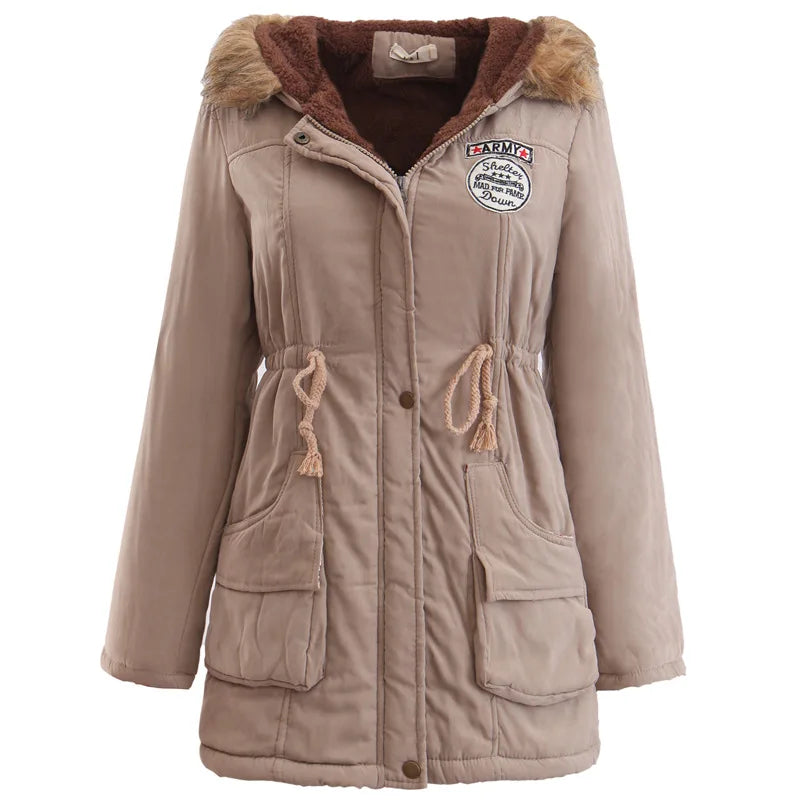 Women Winter Parkas Coats Autumn Warm Jackets Women Fur Collar Long Parka Plus Size Hoodies Casual Cotton Outwear S-3XL