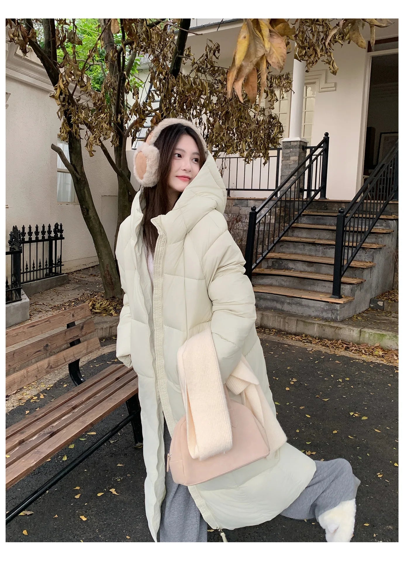 Long Coats Parkas Women Loose Zipper Hooded Jacket Thick Warm Casual Full Sleeve Elegant Spliced Jackets Autumn Winter