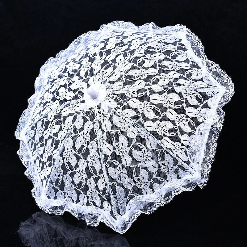 New Bride Wedding Umbrella Women Parasol Elegant White Lace Umbrella For Wedding Bridal Party Stage Performance Photography Prop
