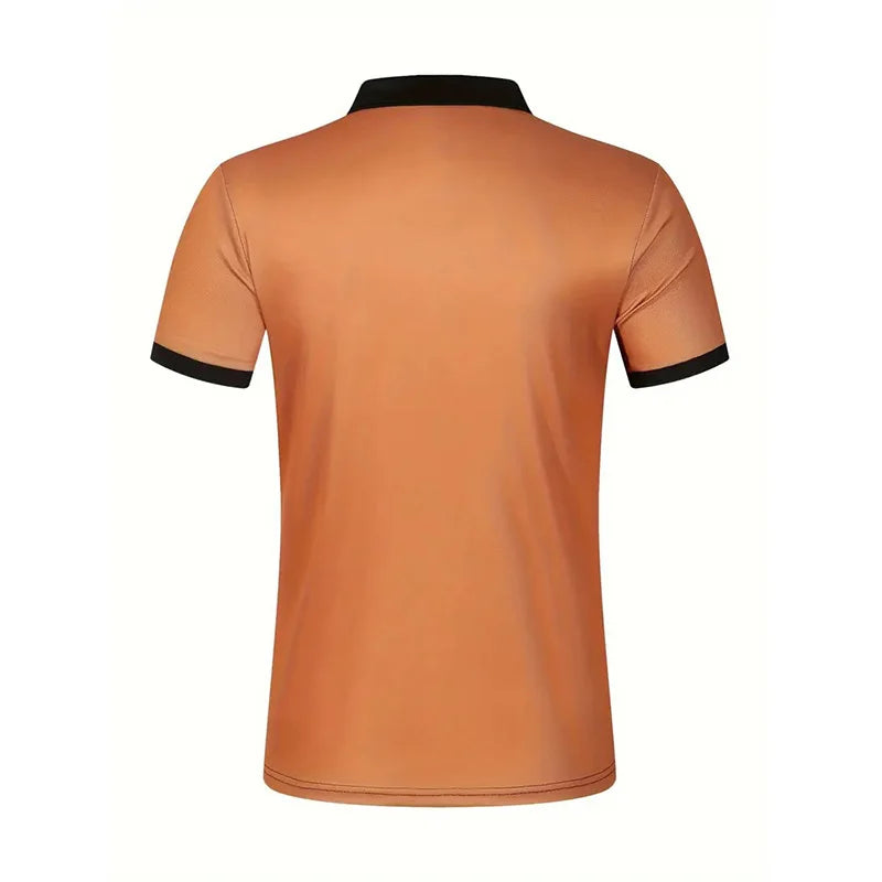 Summer Men's Short sleeved Polo Shirt Business Casual Collar T-shirt Plus Size Breathable Top European and American Plus size