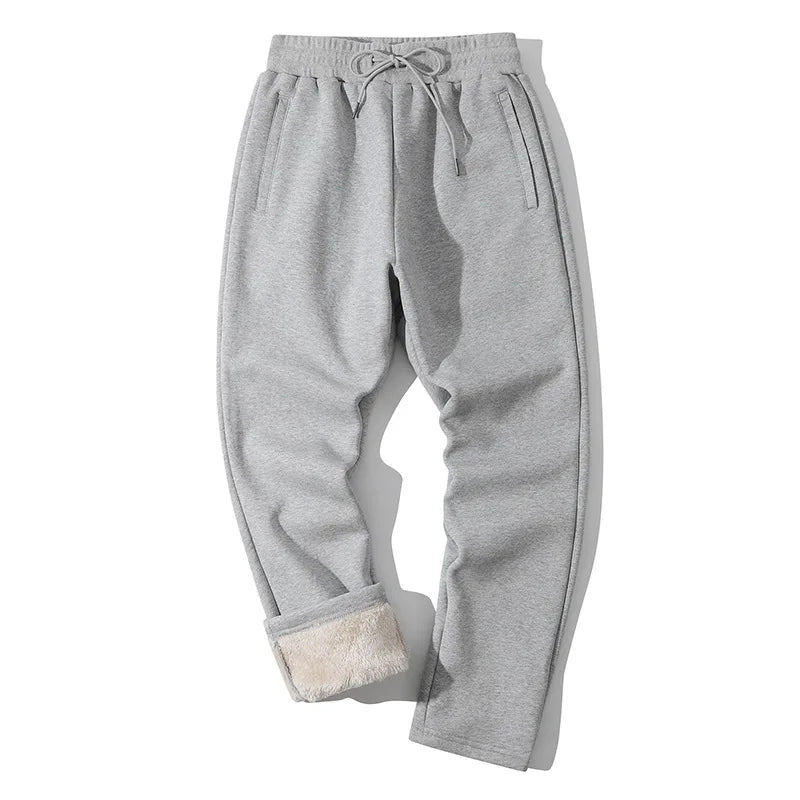 Winter Men's Fleece Joggers Elastic Waist Casual Wide Leg Sweatpants Thickened Thermal Sports Pants Hip hop Streetwear