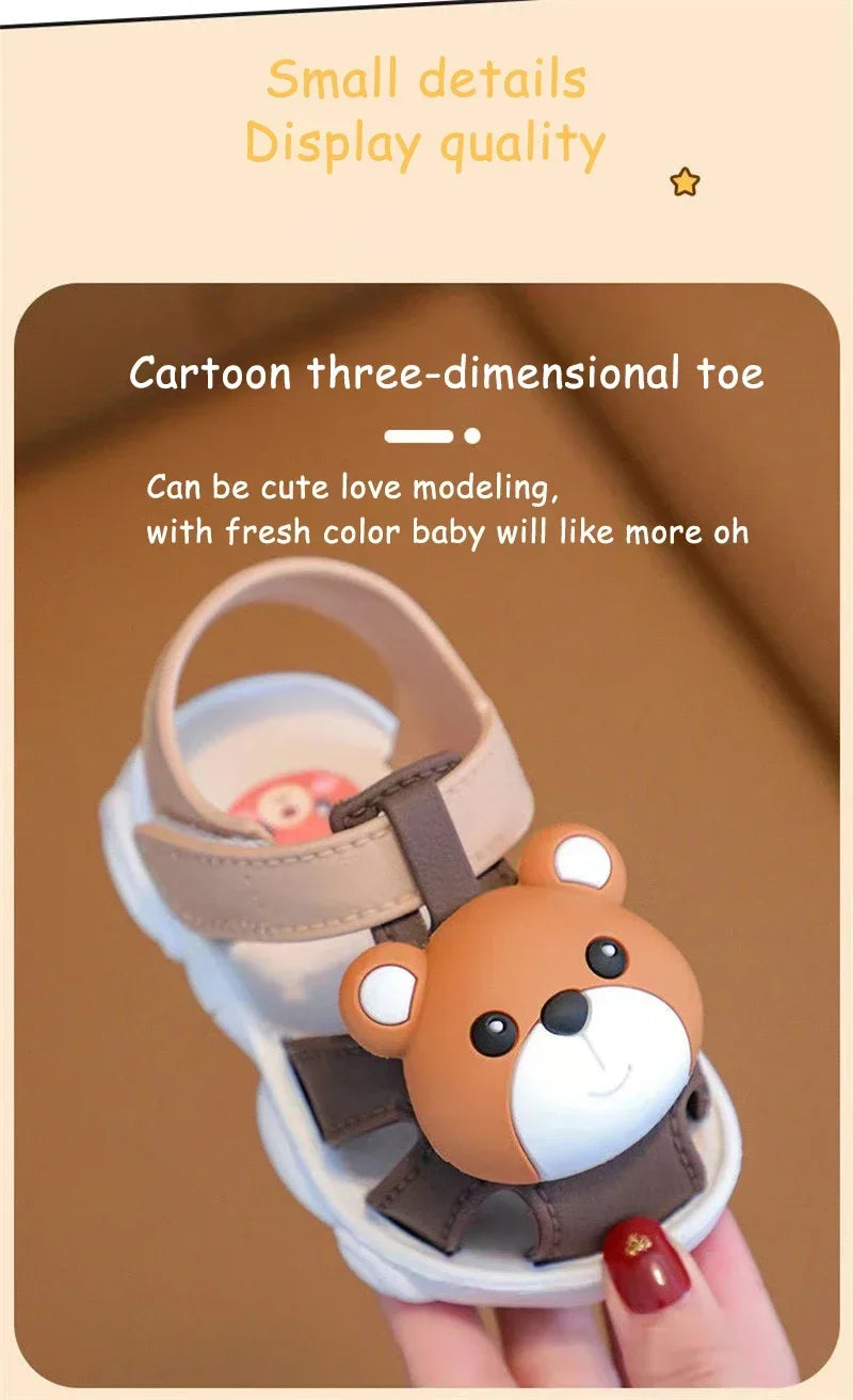 High Quality Comfortable Breathable Baby Children Outdoor Sandals Simple Versatile Cute Cartoon Boys Girls Infants Walking Shoes
