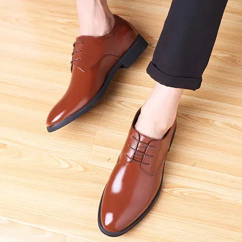 Men's Breathable Leather Shoes Black Soft Leather Soft Bottom Spring And Autumn Best Man Men's Business Formal Wear Casual Shoe