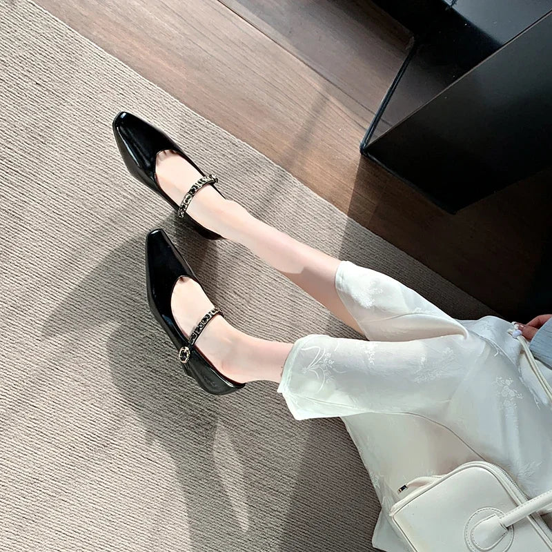Woman Elegant High-heels 2025 Spring New Fashion French Style Soft Bottom Anti-slippery Versatile Chic Wedding Princess Shoes
