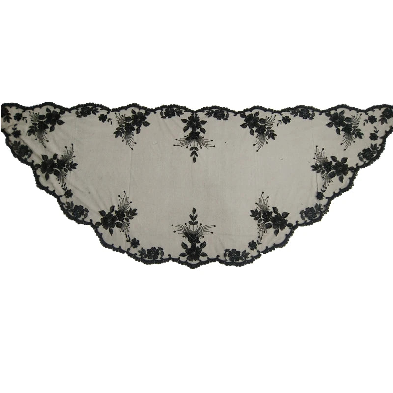 Large Size Half Moon Classic Spanish Style Lace Mantilla Women Head Covering Lace Catholic Veil
