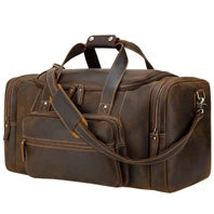 Vintage Waxed Canvas Men Luggage bag Genuine Leather Men Travel Bags Large Duffel Bags Weekend bag of trip Overnight carry on