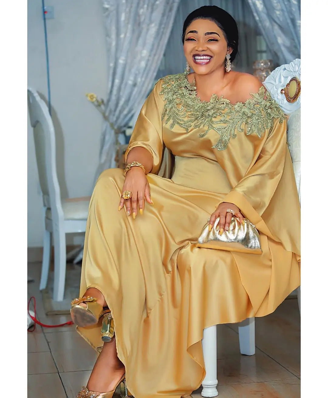 African Muslim Dress Women Pure Silk Cloth Abaya Loose Dress for Women Diamond Maxi Dress Turkey Kaftan Arab Dubai Dubai Robe