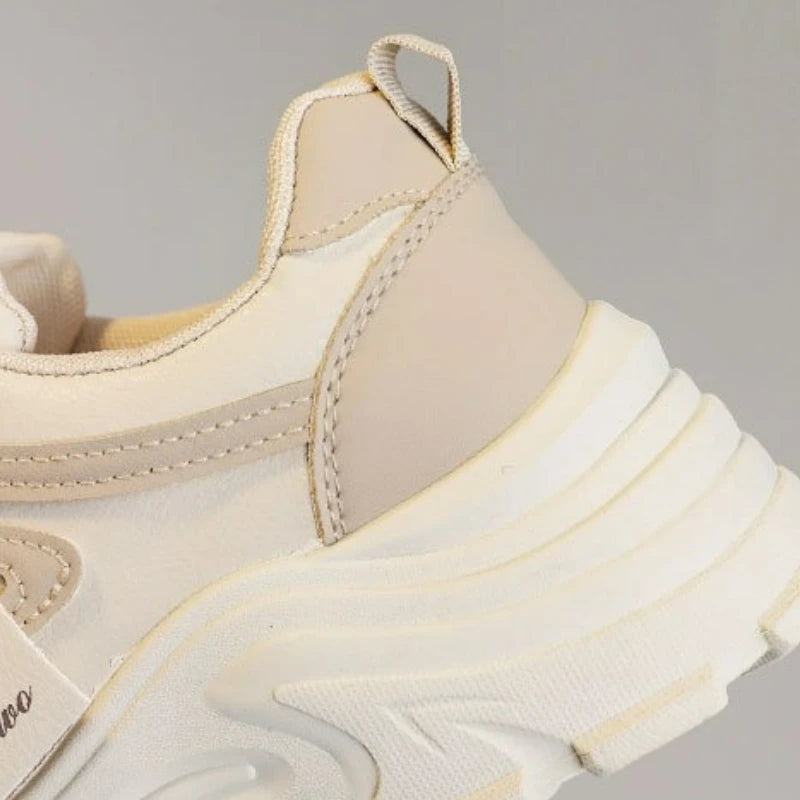 Women Sneakers Leather Height-Increasing Shoes Fashion Lace-up Casual Shoe Outdoor Vulcanized Shoe Designer Platform Women Shoes