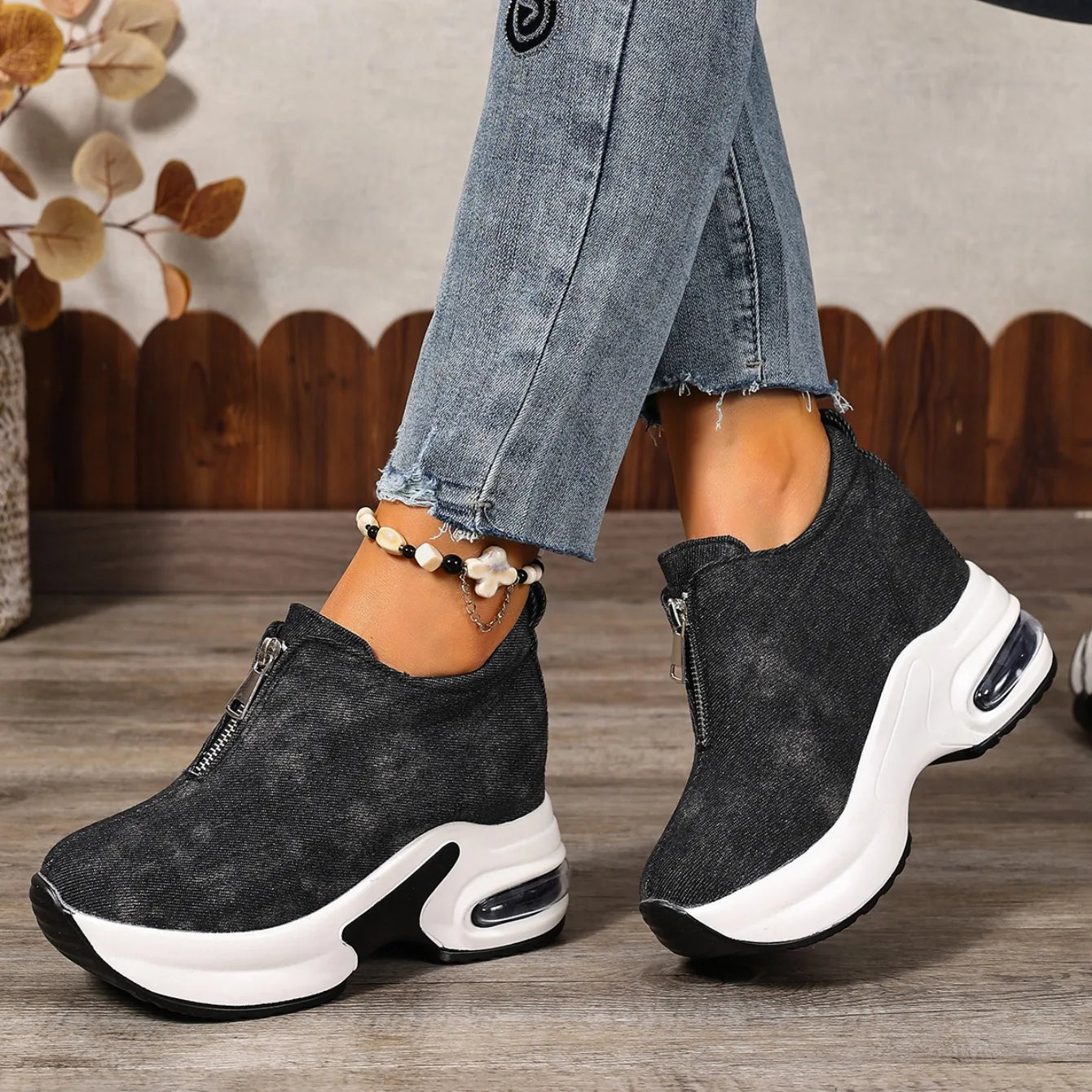 New 2025 Women Sneakers Anti-slip Platform Wedge Sneakers Women Slip on Casual Lady Vulcanized Shoes Women Zapatos De Mujer