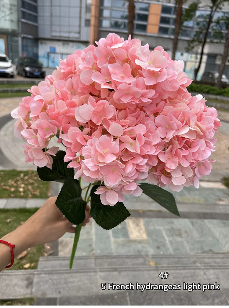 5 Heads Hydrangea Bouquet Silk Artificial Flowers for Party Wedding Living Room Decoration Accessories Home Decor Fake Flowers