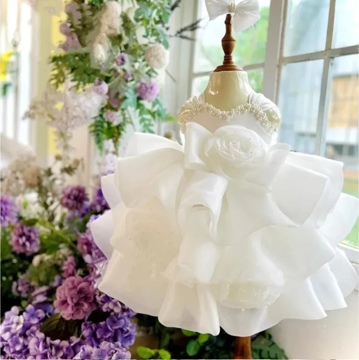 Baby Girl or Boy's Flower Princess Dress Birthday Party Formal Wedding Flower Princess Banquet