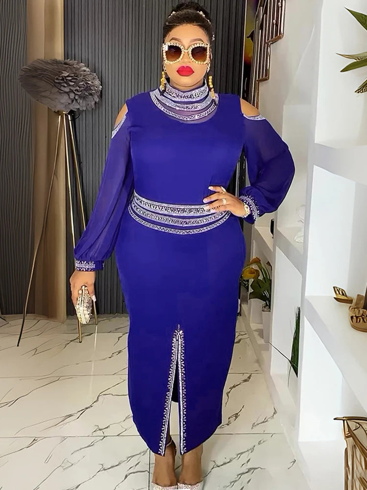 2025 Long Sleeve Dresses For Women Dubai African Wedding Party Prom Evening Gown Dashiki Africa Clothing Office Ladies Robes