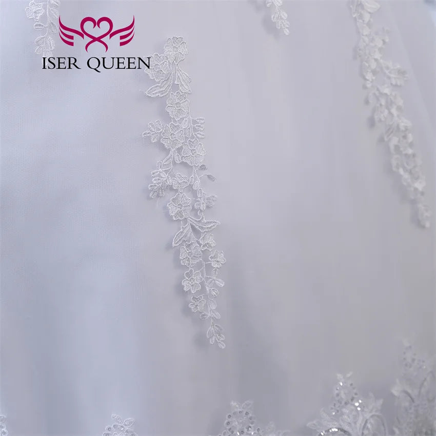 Customized Crystal Beaded Quality Ball Gown Wedding Dress For Bride Plus Size Civil Wedding Dress 2025 With Train WX0366