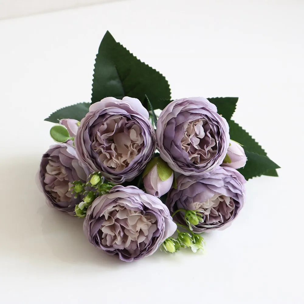 1PC 30CM Fake Roses Silk Peony Artificial Flowers Cheap New Year's Christmas Decorations Vase Home Wedding Bridal Bouquet Indoor