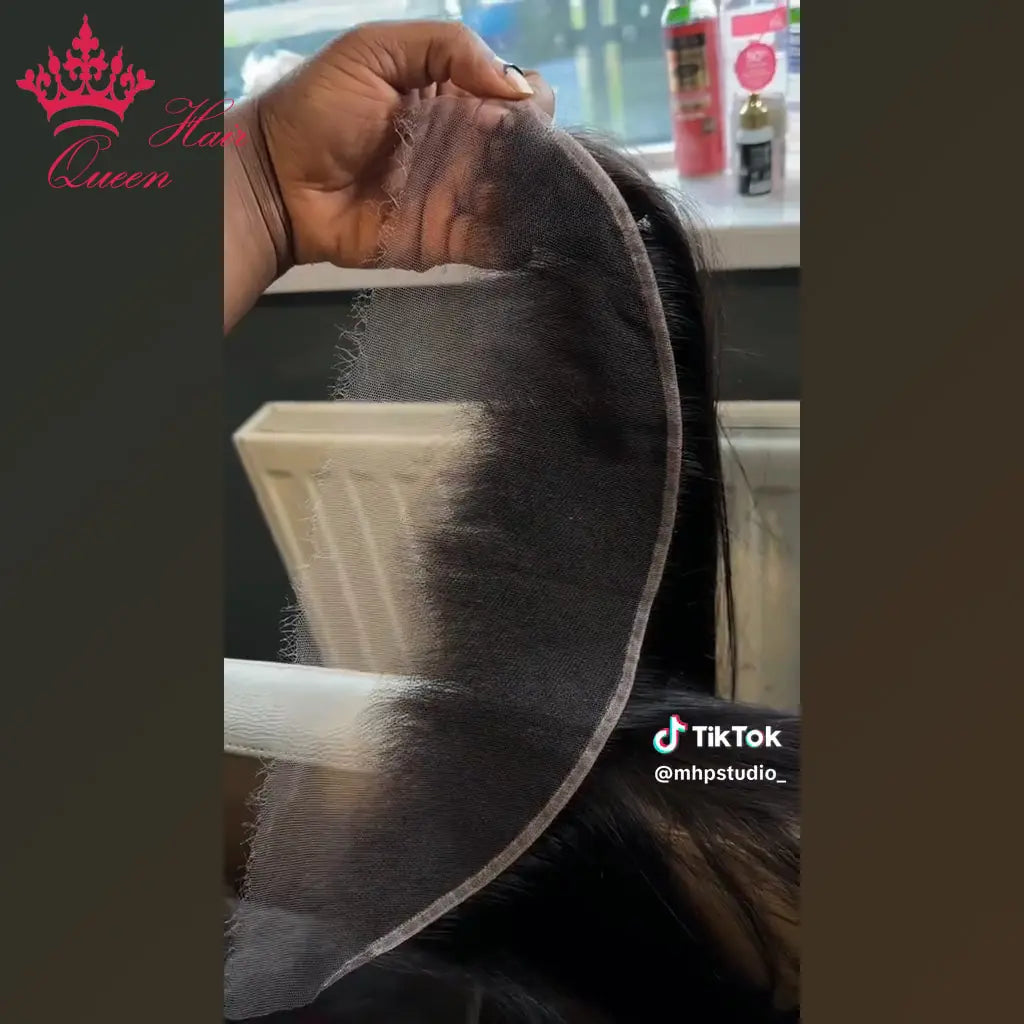 Queen Hair Real HD Frontal/Closure Only Invisible Melt Skin Lace 13x6 13x4 4x4 5x5 6x6 7x7 Raw Human Hair Body Wave & Straight