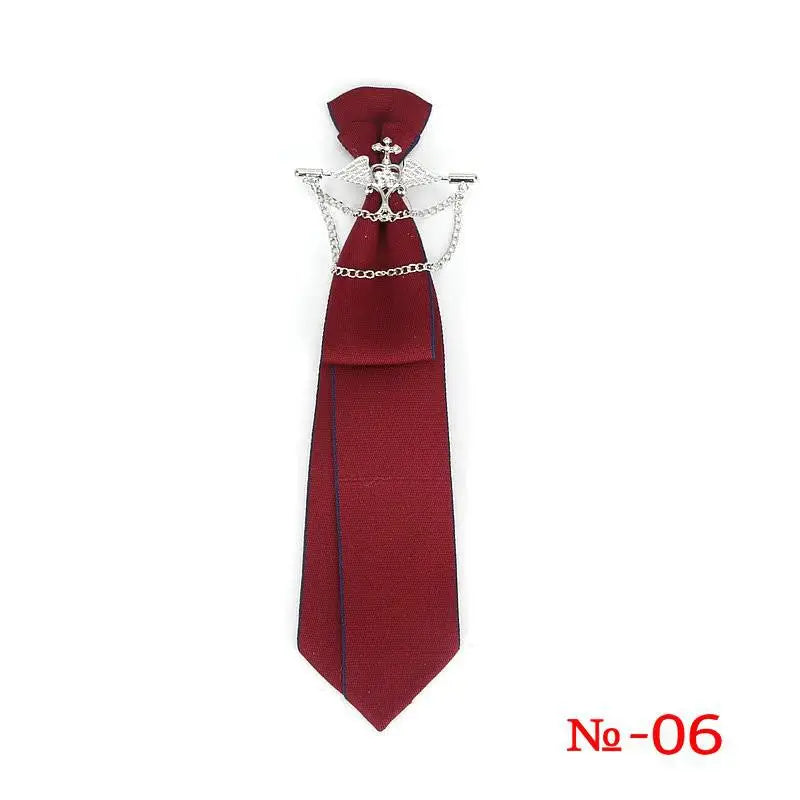 Retro Fabric Ribbon Rhinestone Black Bow Tie Collar Bowkont Cravat School Girl Boys Gifts for Women Clothing Jewelry Accessories