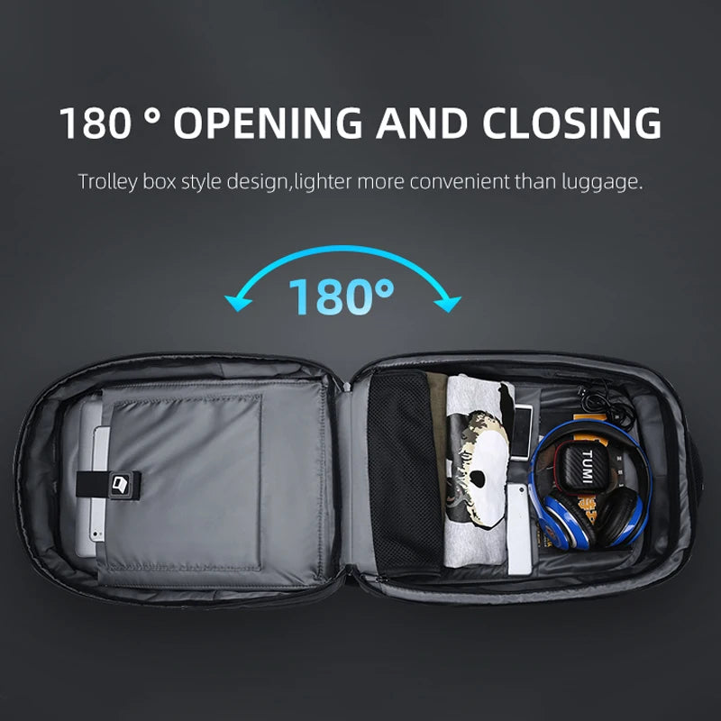 Swiss Men‘s 15.6 Inch Laptop Backpack Expandable PC Hard Shell Bag TSA Anti-theft Waterproof Backpacks USB Business Travel Bag