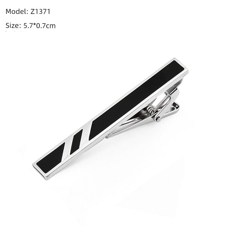 Tie Clip Male Minimalist Silver Fashion Formal Wear All-Match Tie Clip Sub Neckline Clip Laser Sculpture Laser Company Logo