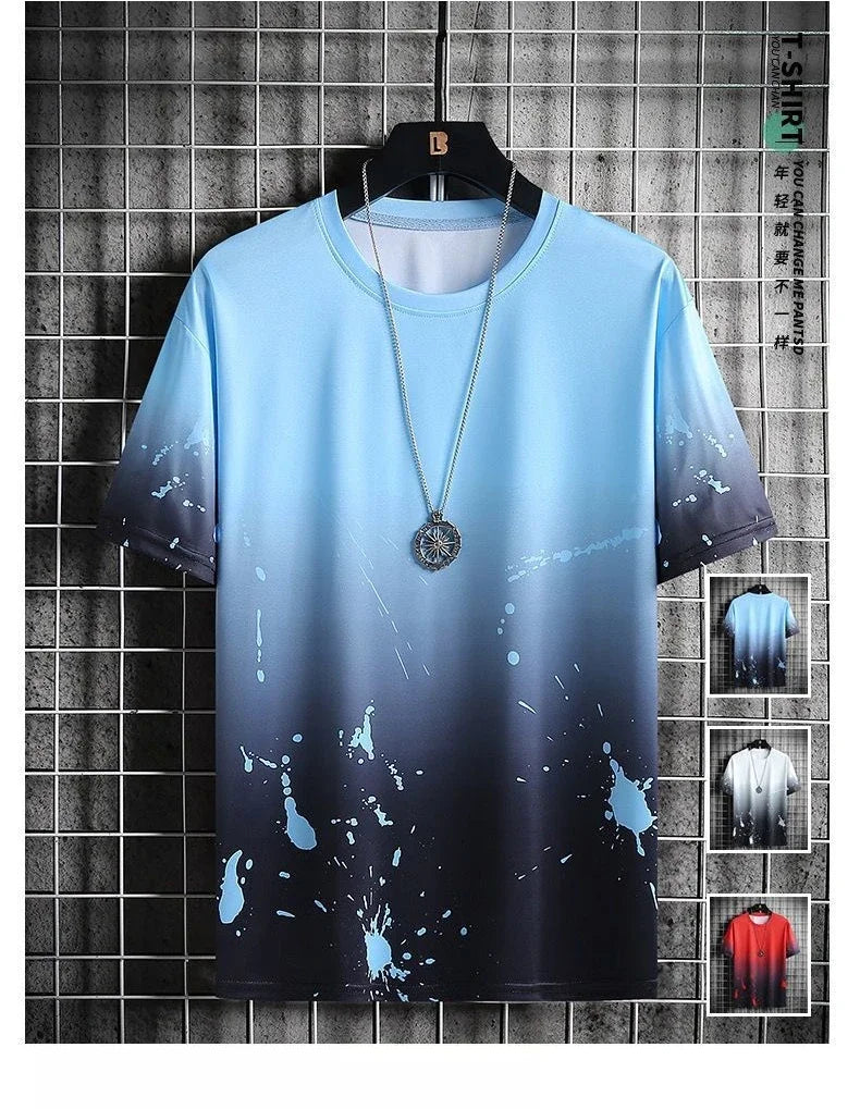 Summer Casual Set for men Suit Men's Thin Quick Drying Round Neck Short Sleeved T-shirt Youth Home Wear Sports Two-piece Set