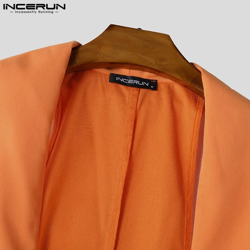 Summer Rompers Men Jumpsuits INCERUN Fashion Sleeveless Tops Bottoms Oversize Casual Pants Men's Clothing Overalls Streetwear