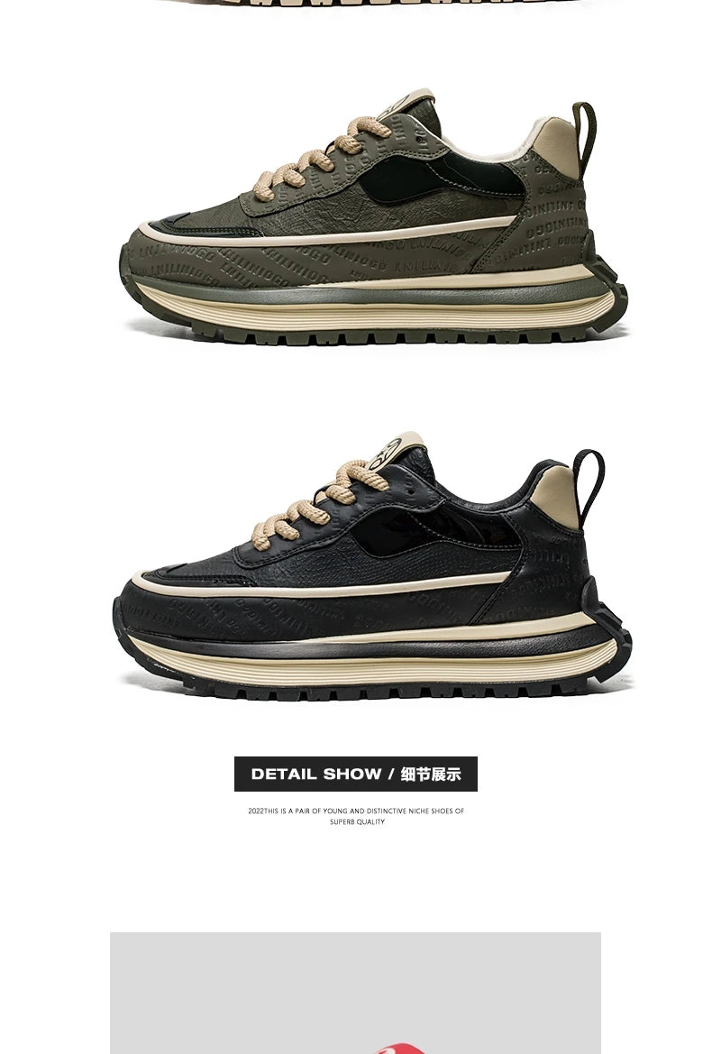 Casual Sneaker Loafers Men's Sneakers Male Sneakers Thick Bottom Shoes for Men Sports and Leisure Soft and Comfortable Non-Slip