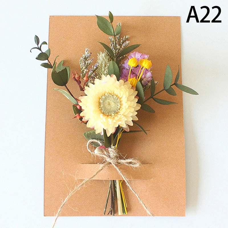Mini Natural Dry Flowers Bouquet Bridesmaid Boutonnieres Christmas Wedding Decor Valentine's Day DIY Floral Materials