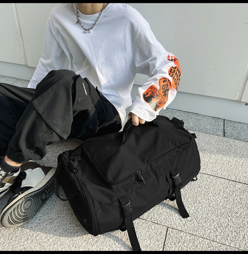 Men Large Travel Shoulder Bag Waterproof Sport Duffle Backpack Outdoor Luggage Pack Trip Bucket Rucksack Function Mochila XA380C
