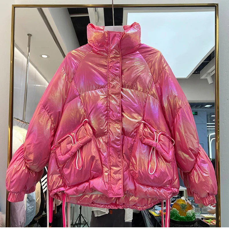 2025 Female Winter Waterproof Long Parkas Cotton Padded Jacket Women Hooded Thick Warm Snow Coat Fashion Oversized Outerwear