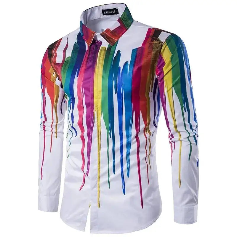 2023 Luxury Men's Shirt Floral Pattern Lapel Long Sleeve Shirt Outdoor Street Fashion Clothing Designer Casual High Quality