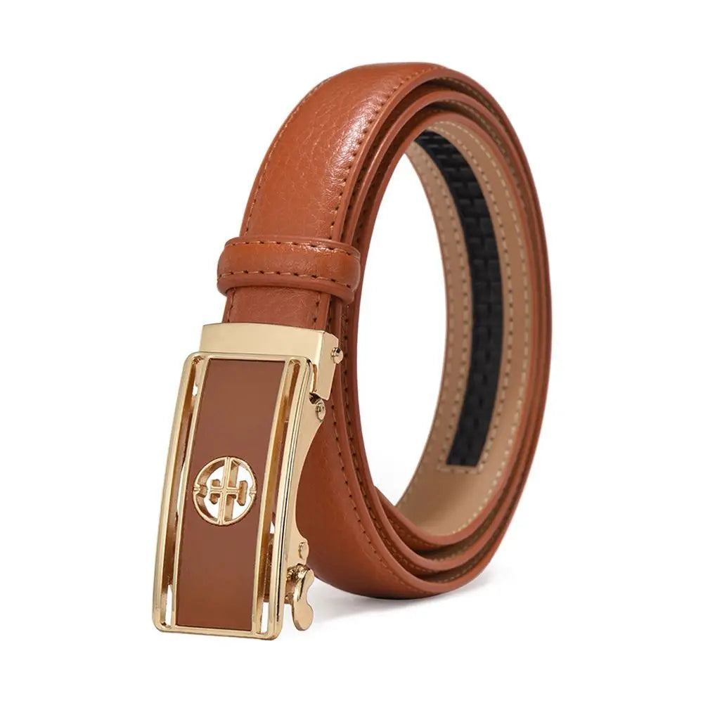 Casual Elegant Luxury Famous Designer Genuine Leather Belt Ladies Dress Belts Pants Bands Automatic Buckle Waistband