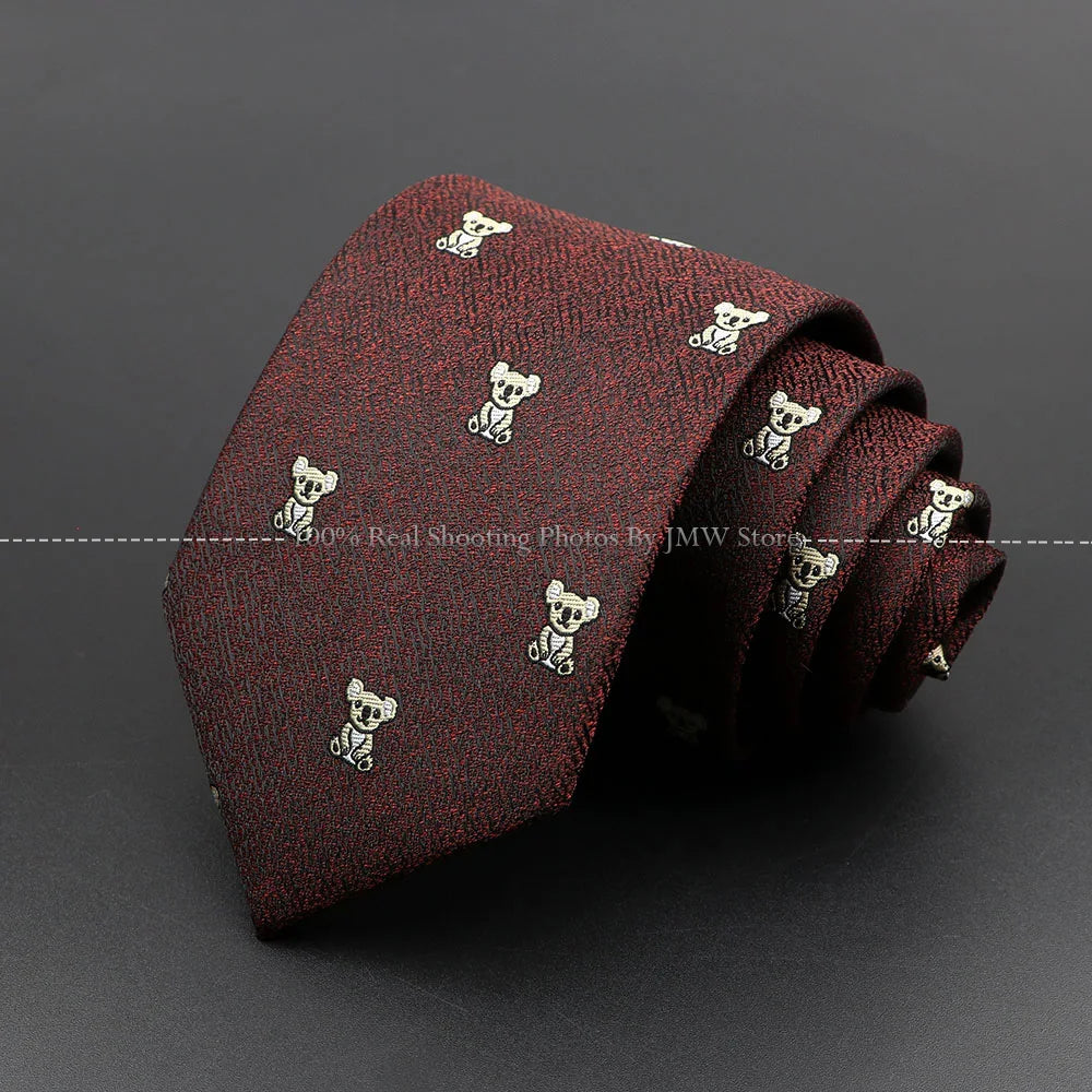 New Design Wedding Men Tie Brown Solid Striped Paisley Flower Neckties Men Business Dropshipping Groom Collar Accessories Gift