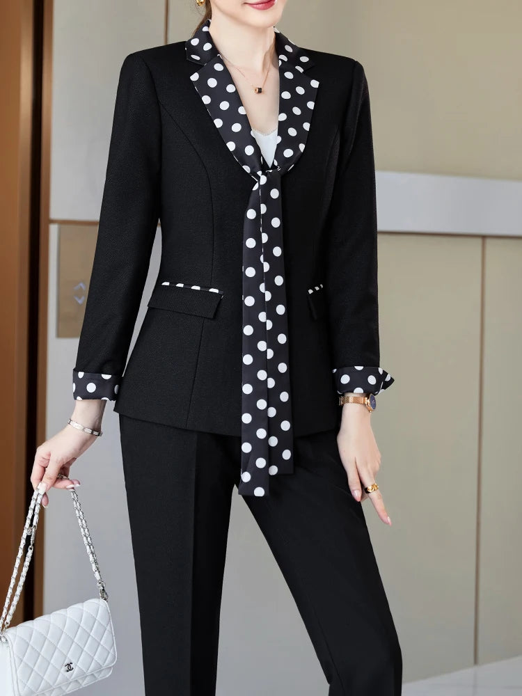Elegant Black Green Purple Formal Jacket And Pant Suit Blazer Women Female Office Ladies Business Work Wear 2 Piece Set