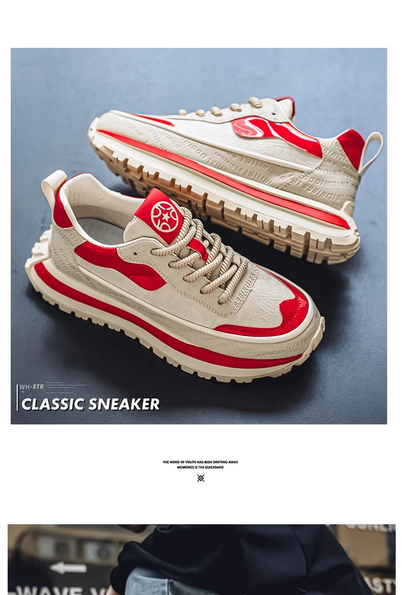 Casual Sneaker Loafers Men's Sneakers Male Sneakers Thick Bottom Shoes for Men Sports and Leisure Soft and Comfortable Non-Slip