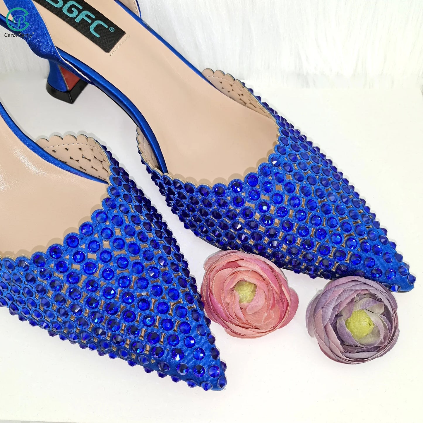 Italian Design Wedding Party Shoes & Small Box Bag Comfortable Noble Thin Heels Sexy Single Shoes Mesh Breathable Women's