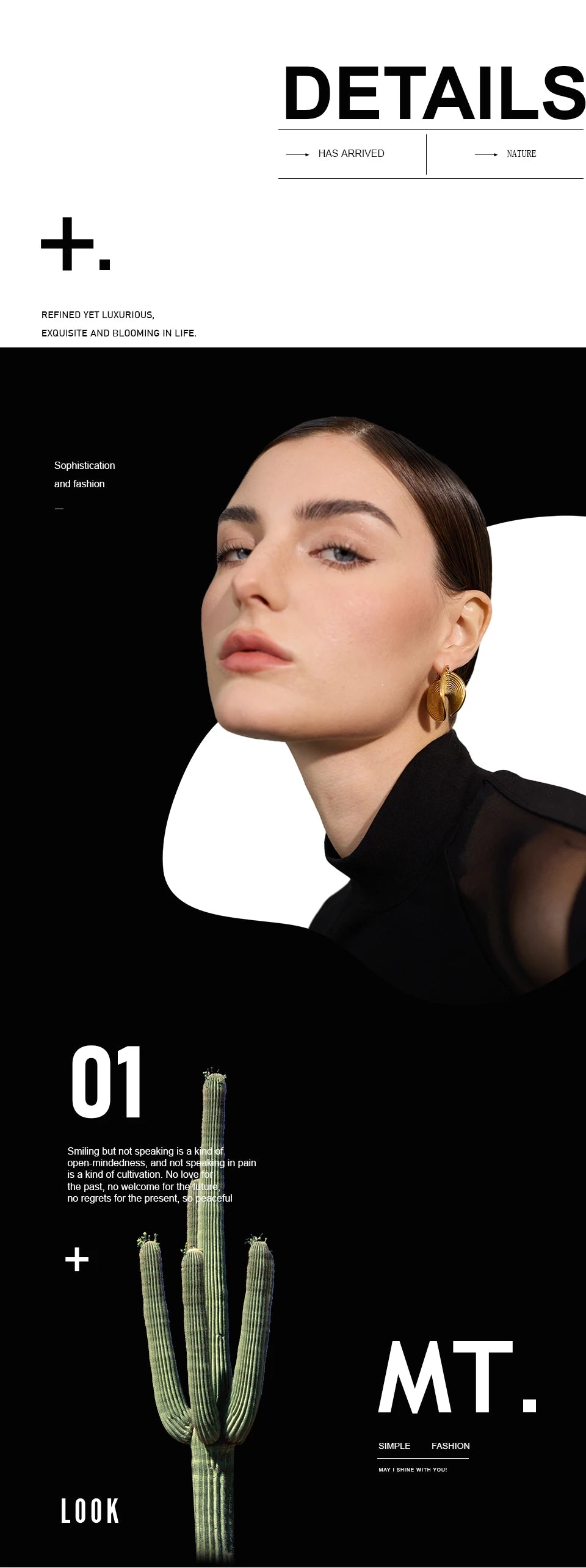Yhpup Stylish Unique Stainless Steel Geometric Statement Waterproof Earrings Creative Metal Gold Color Temperament Jewelry Women