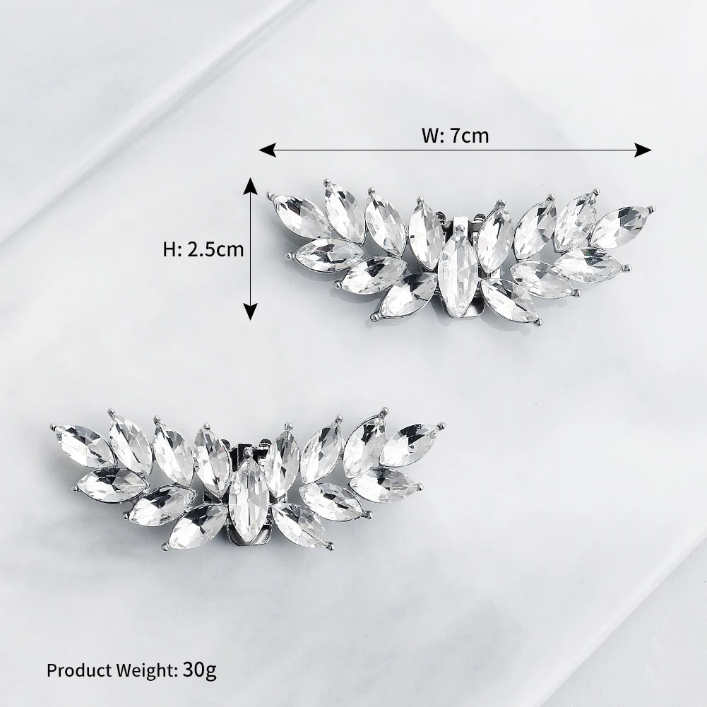 Newest Shinning Rhinestone Shoes Clip Metal Wedding Accessories Crystal Pearl Luxury Shoe Buckle Decorations Gift For Women