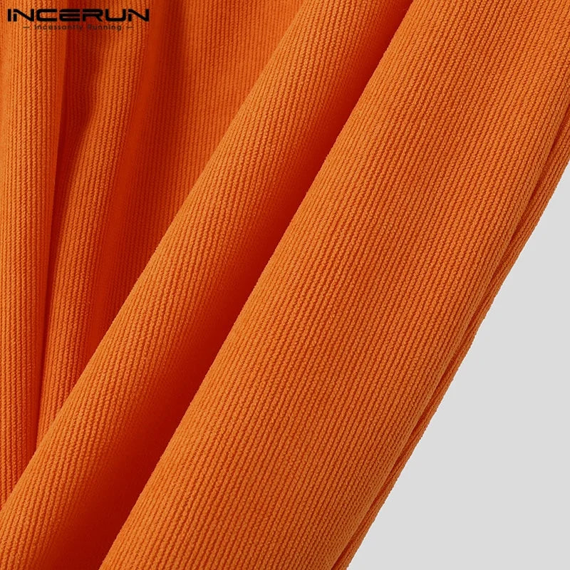 Summer Rompers Men Jumpsuits INCERUN Fashion Sleeveless Tops Bottoms Oversize Casual Pants Men's Clothing Overalls Streetwear